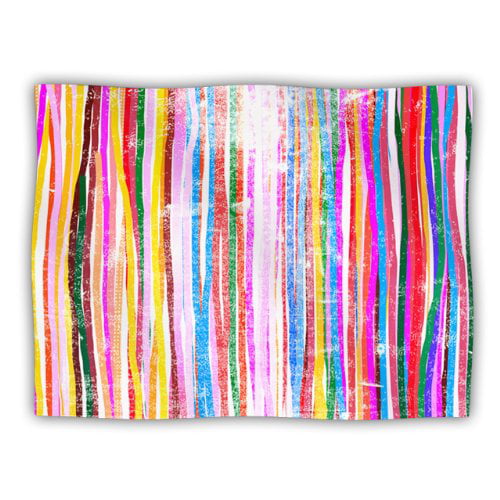 80 by 60 Kess InHouse Frederic Levy-Hadida Jungle Stripes Pastel Multicolor Painting Fleece Throw Blanket 
